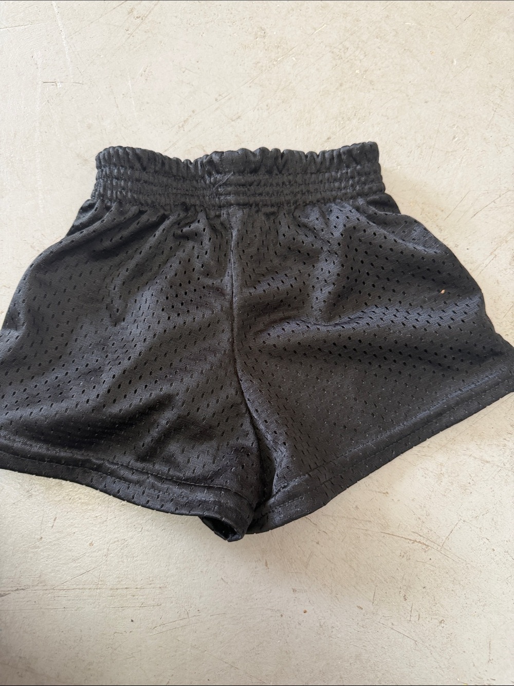 Kids Black Mesh Athletic Shorts with Elastic Waist